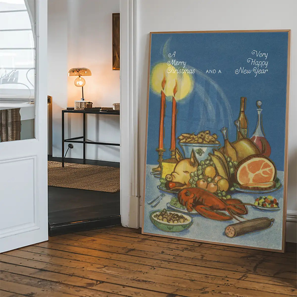Vintage Christmas Feast Poster Print