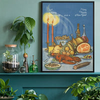 Vintage Christmas Feast Poster Print