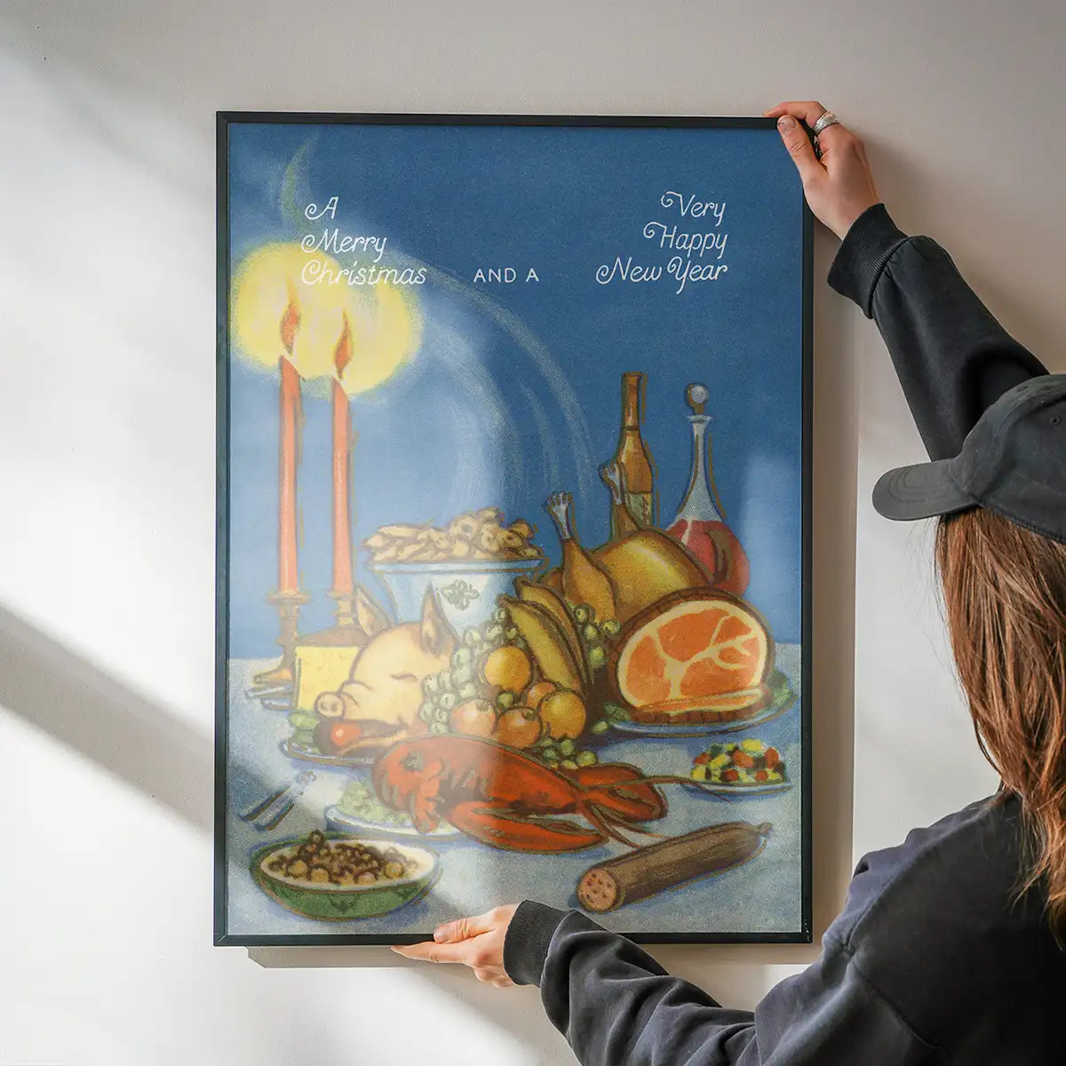 Vintage Christmas Feast Poster Print