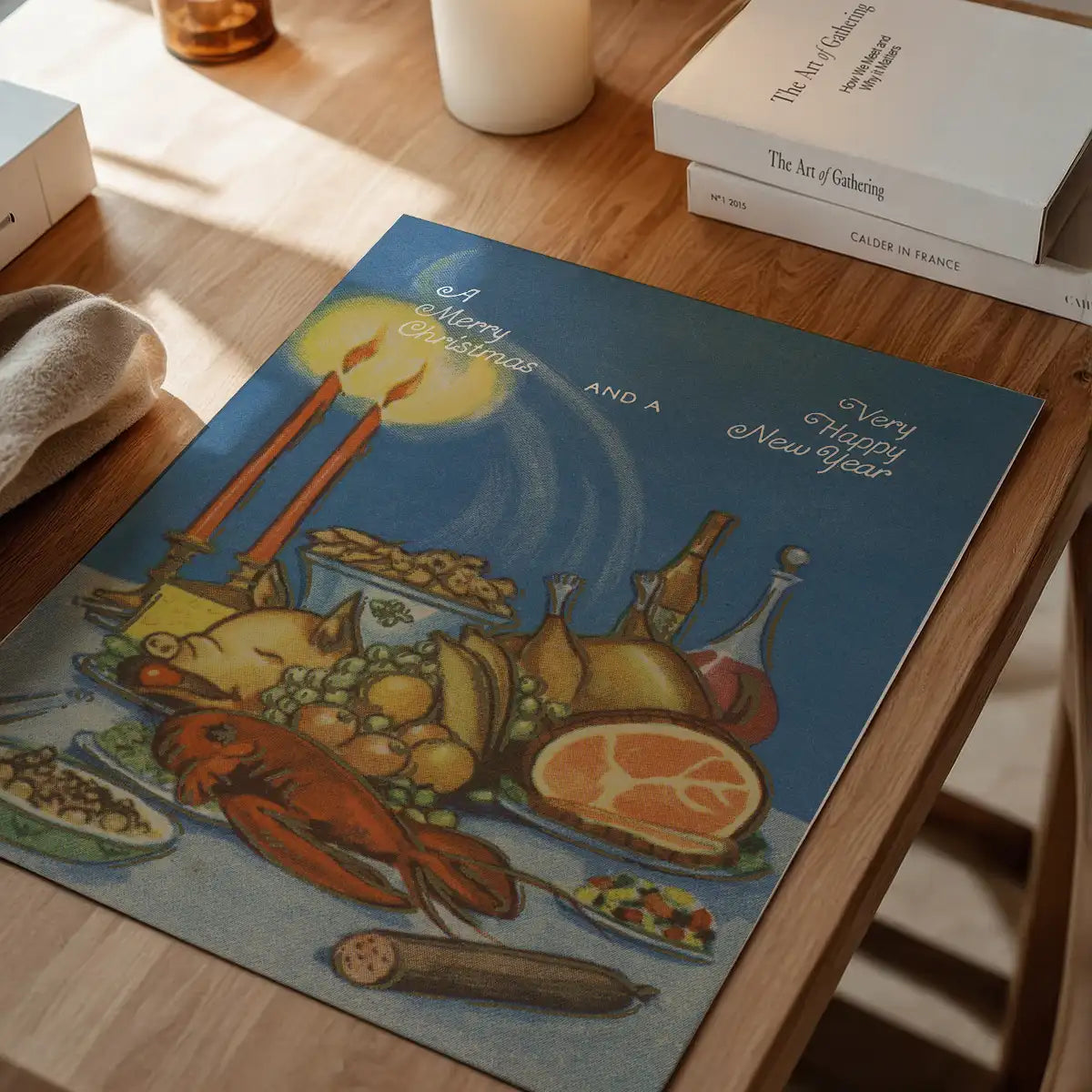 Vintage Christmas Feast Poster Print