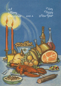 Vintage Christmas Feast Poster Print