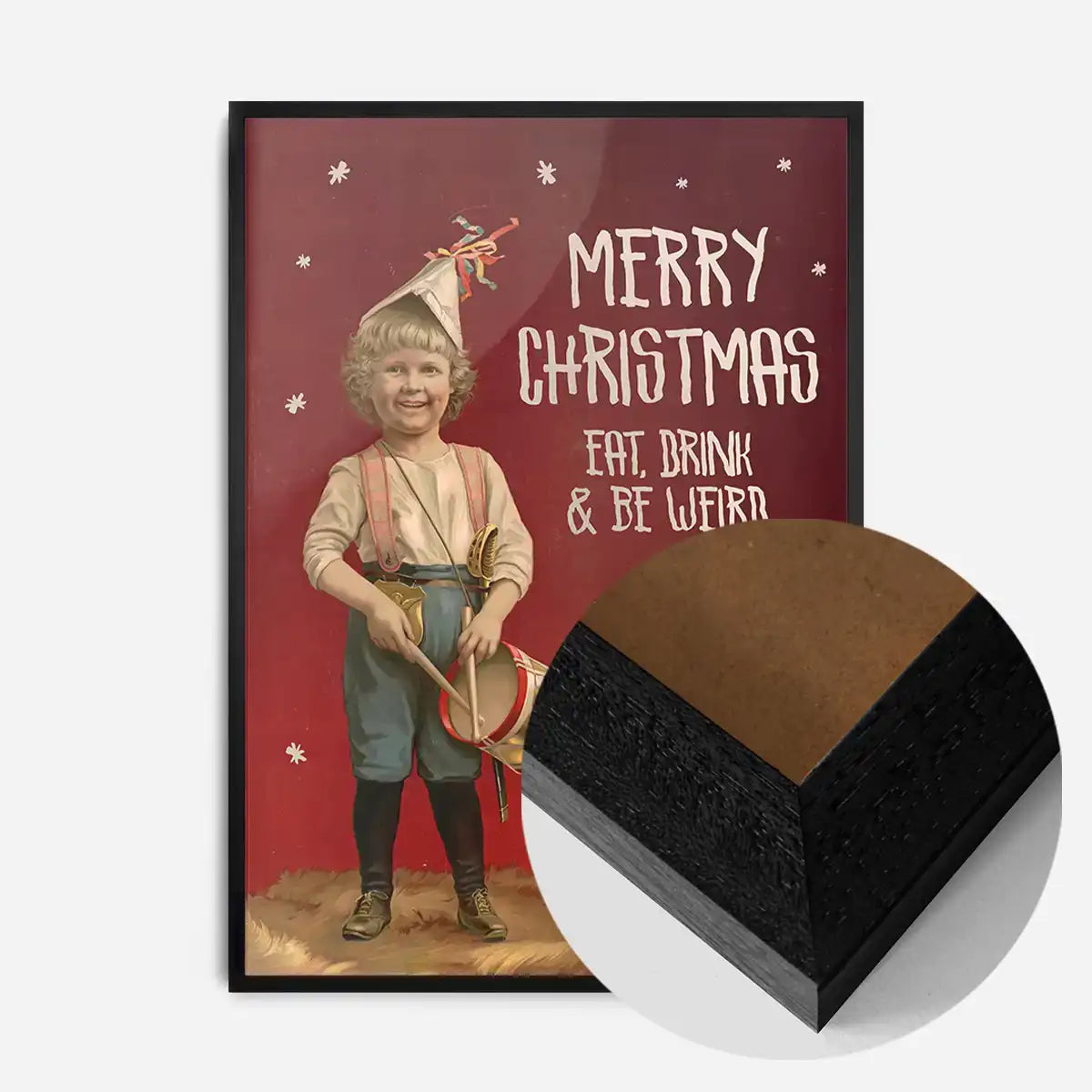 Be Weird Christmas Vintage Poster Print