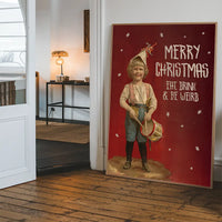 Be Weird Christmas Vintage Poster Print