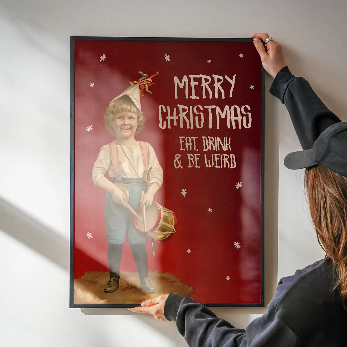 Be Weird Christmas Vintage Poster Print