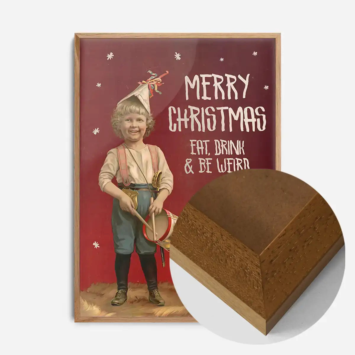 Be Weird Christmas Vintage Poster Print