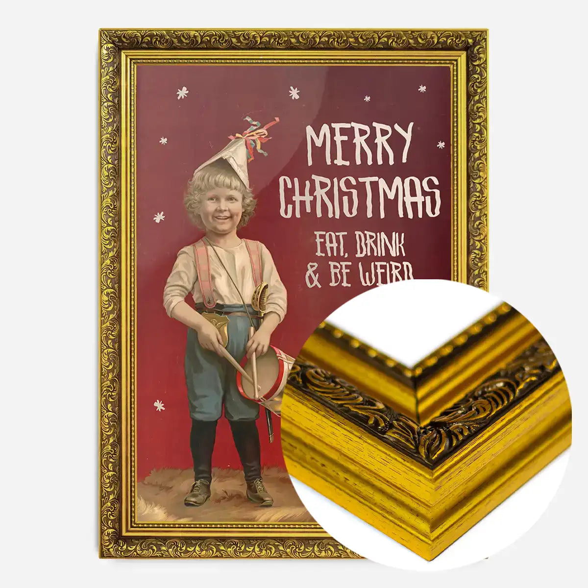 Be Weird Christmas Vintage Poster Print