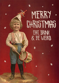 Be Weird Christmas Vintage Poster Print