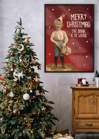 Be Weird Christmas Vintage Poster Print