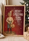 Be Weird Christmas Vintage Poster Print