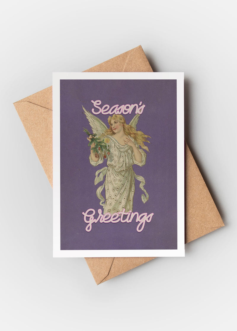 Seaon's Greetings Angel Christmas Card