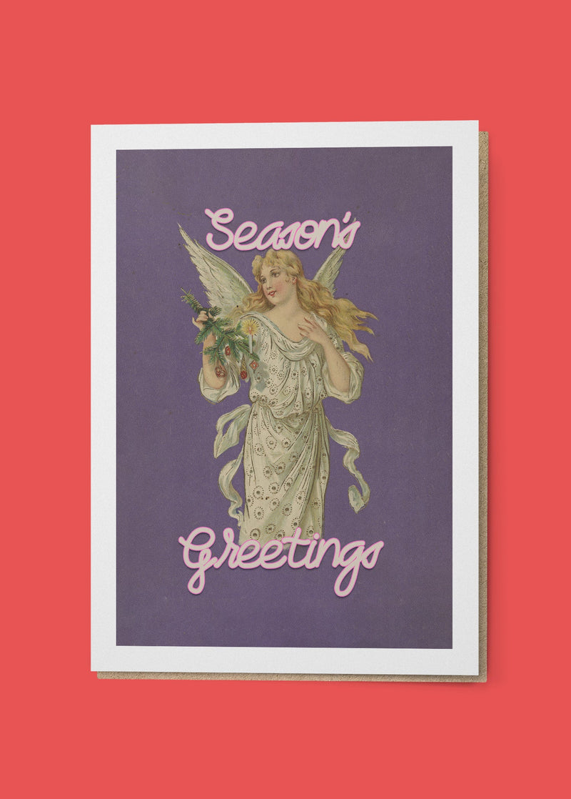 Seaon's Greetings Angel Christmas Card
