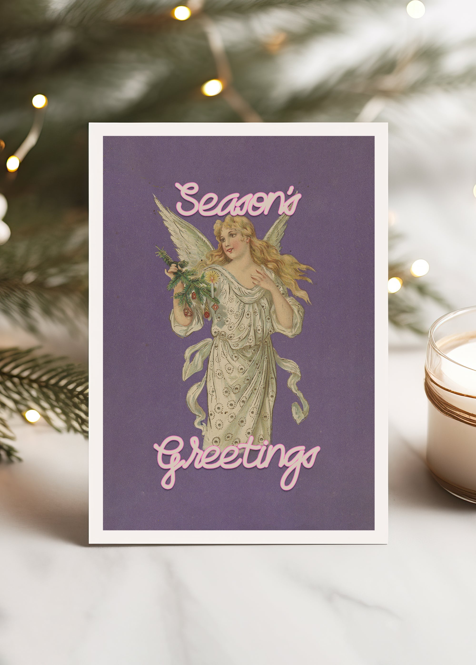 Seaon's Greetings Angel Christmas Card
