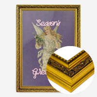 Season's Greetings Vintage Angel Christmas Poster Print