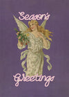 Season's Greetings Vintage Angel Christmas Poster Print
