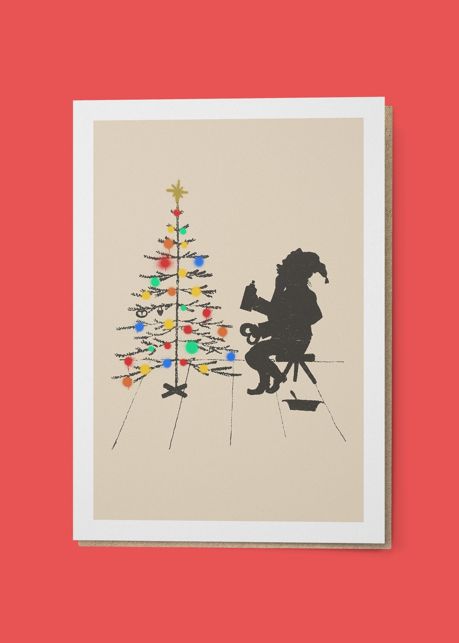 Graffiti Spraypaint Santa Christmas Card