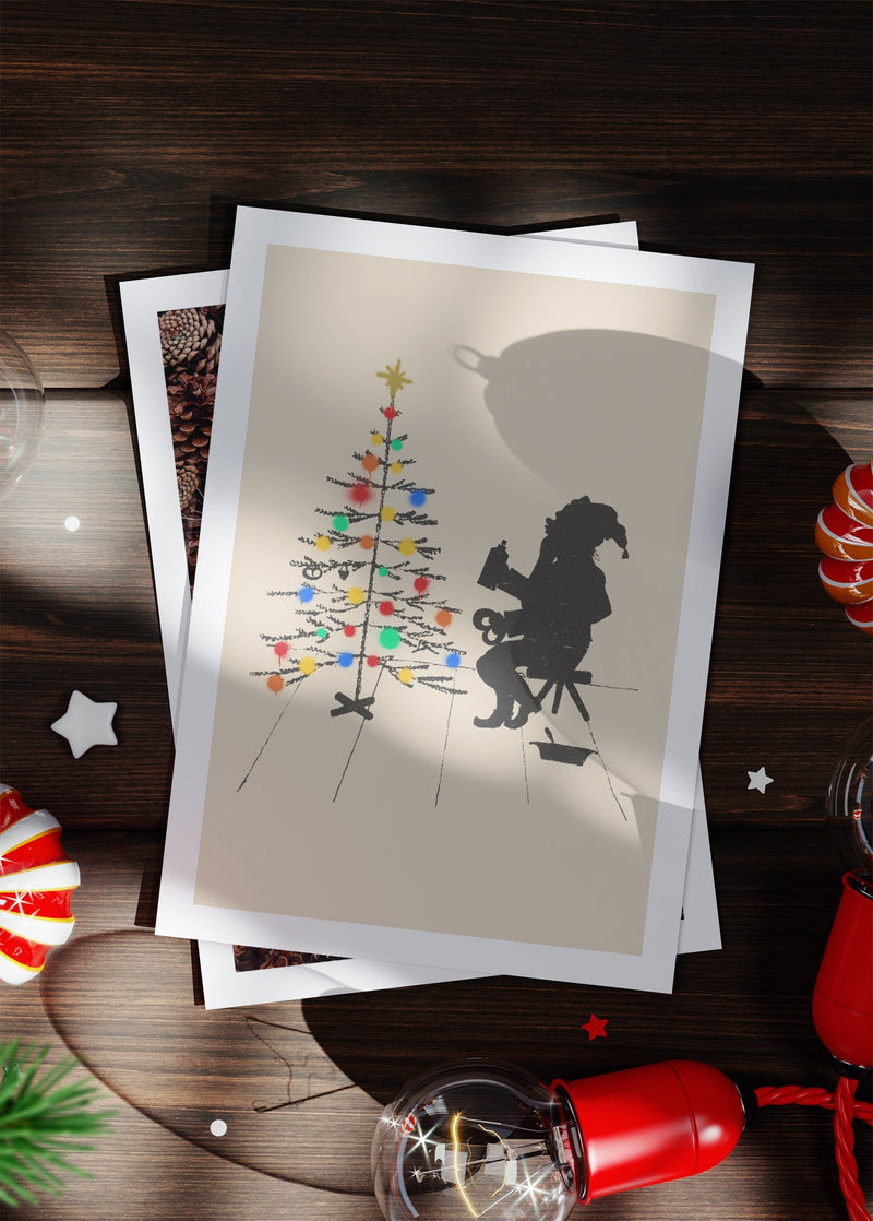 Graffiti Spraypaint Santa Christmas Card