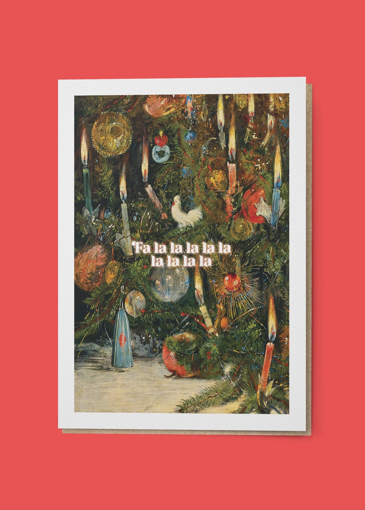 Falalalalalalalala Vintage Painting Christmas Card greetings card, styled photo 3