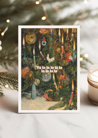 Falalalalalalalala Vintage Painting Christmas Card greetings card, styled photo 4
