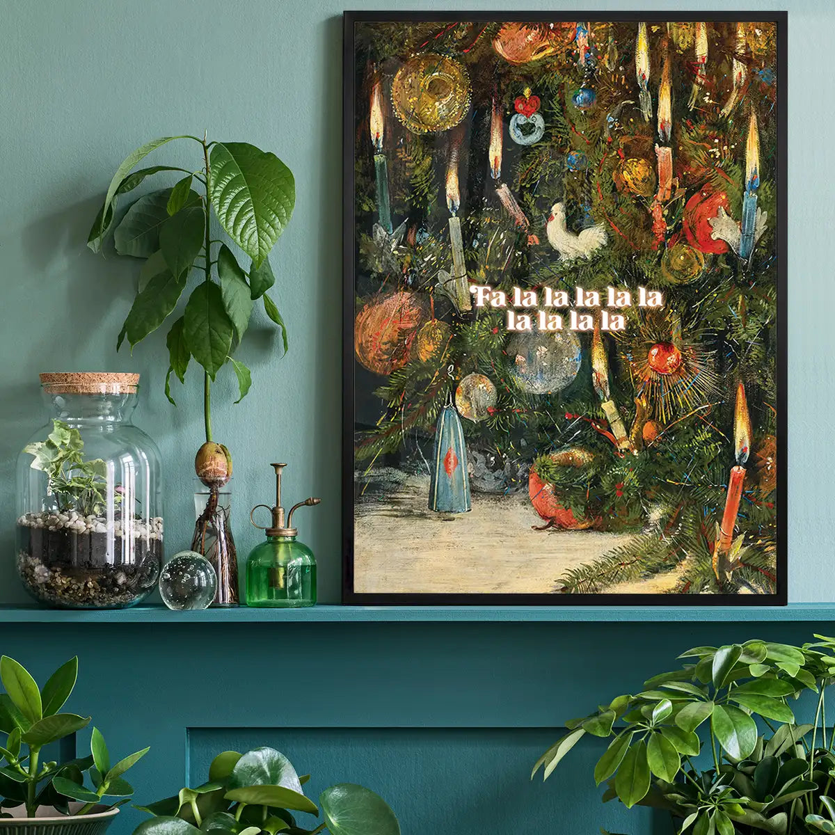 Falalalalalalalala Vintage Christmas Poster Painting Print