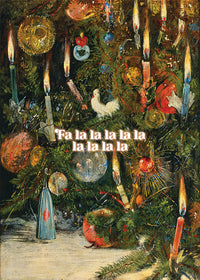 Falalalalalalalala Vintage Christmas Poster Painting Print