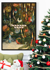 Falalalalalalalala Vintage Christmas Poster Painting Print