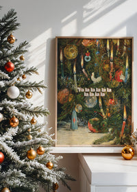 Falalalalalalalala Vintage Christmas Poster Painting Print