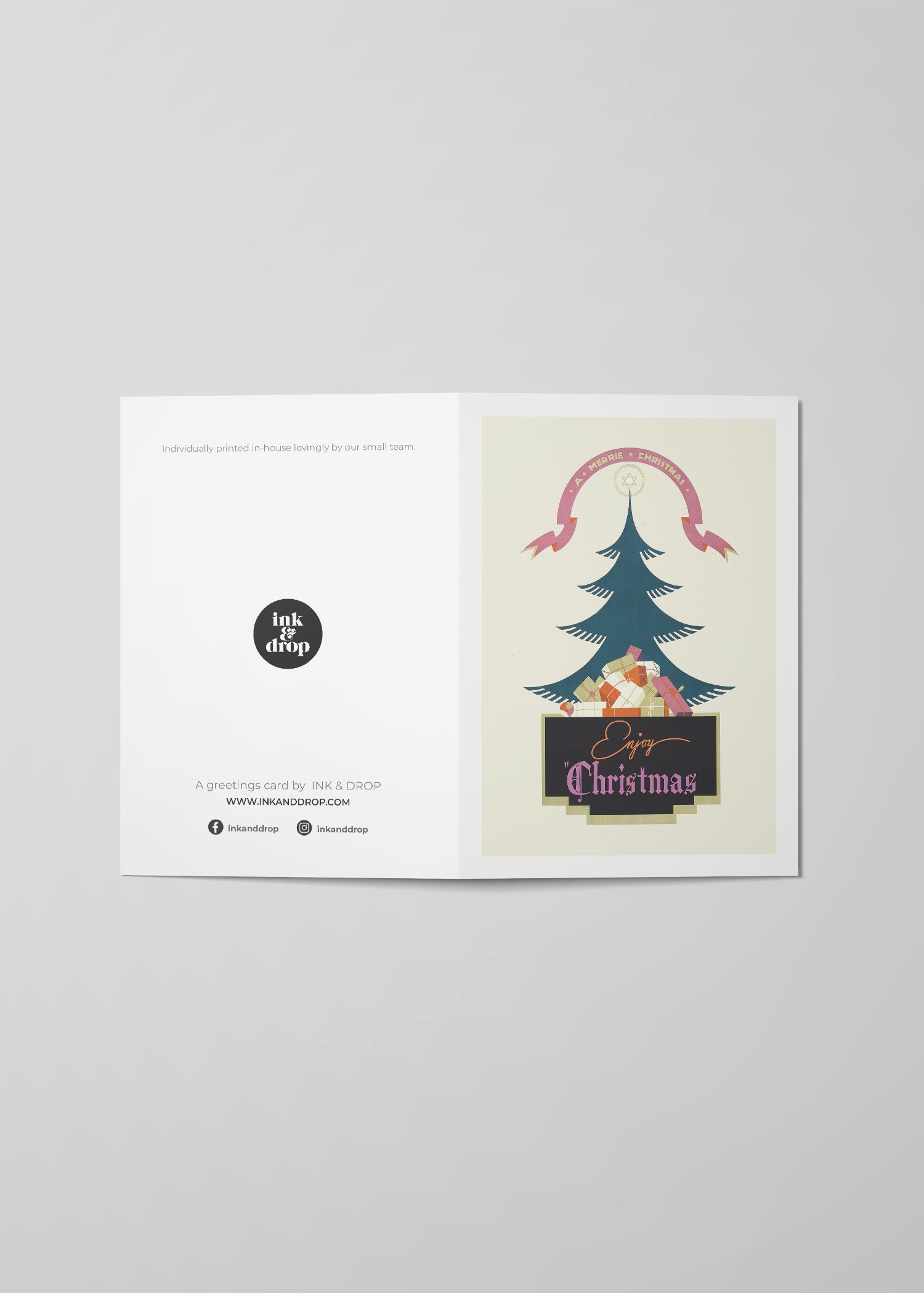 Enjoy Christmas Vintage Graphic Design Christmas Card