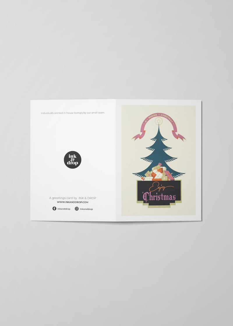Enjoy Christmas Vintage Graphic Design Christmas Card