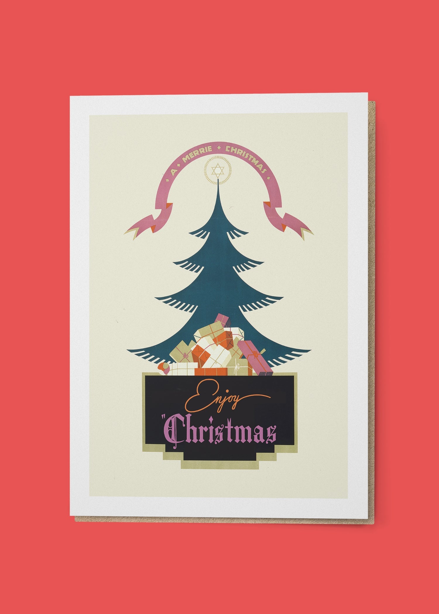 Enjoy Christmas Vintage Graphic Design Christmas Card