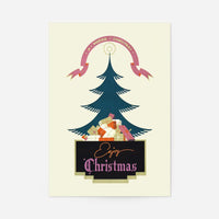 Vintage Christmas Graphic Design Poster Print