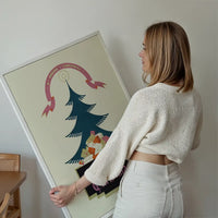 Vintage Christmas Graphic Design Poster Print
