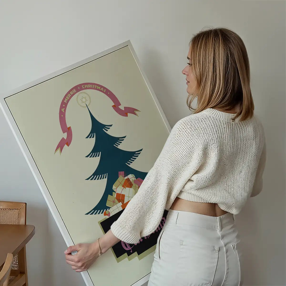 Vintage Christmas Graphic Design Poster Print