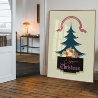 Vintage Christmas Graphic Design Poster Print