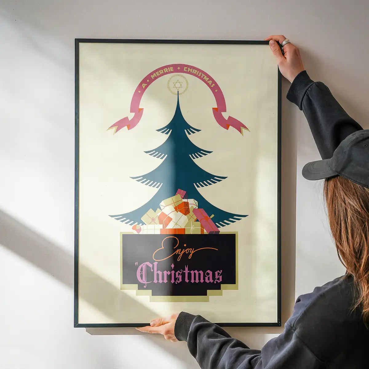 Vintage Christmas Graphic Design Poster Print