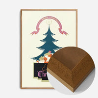 Vintage Christmas Graphic Design Poster Print