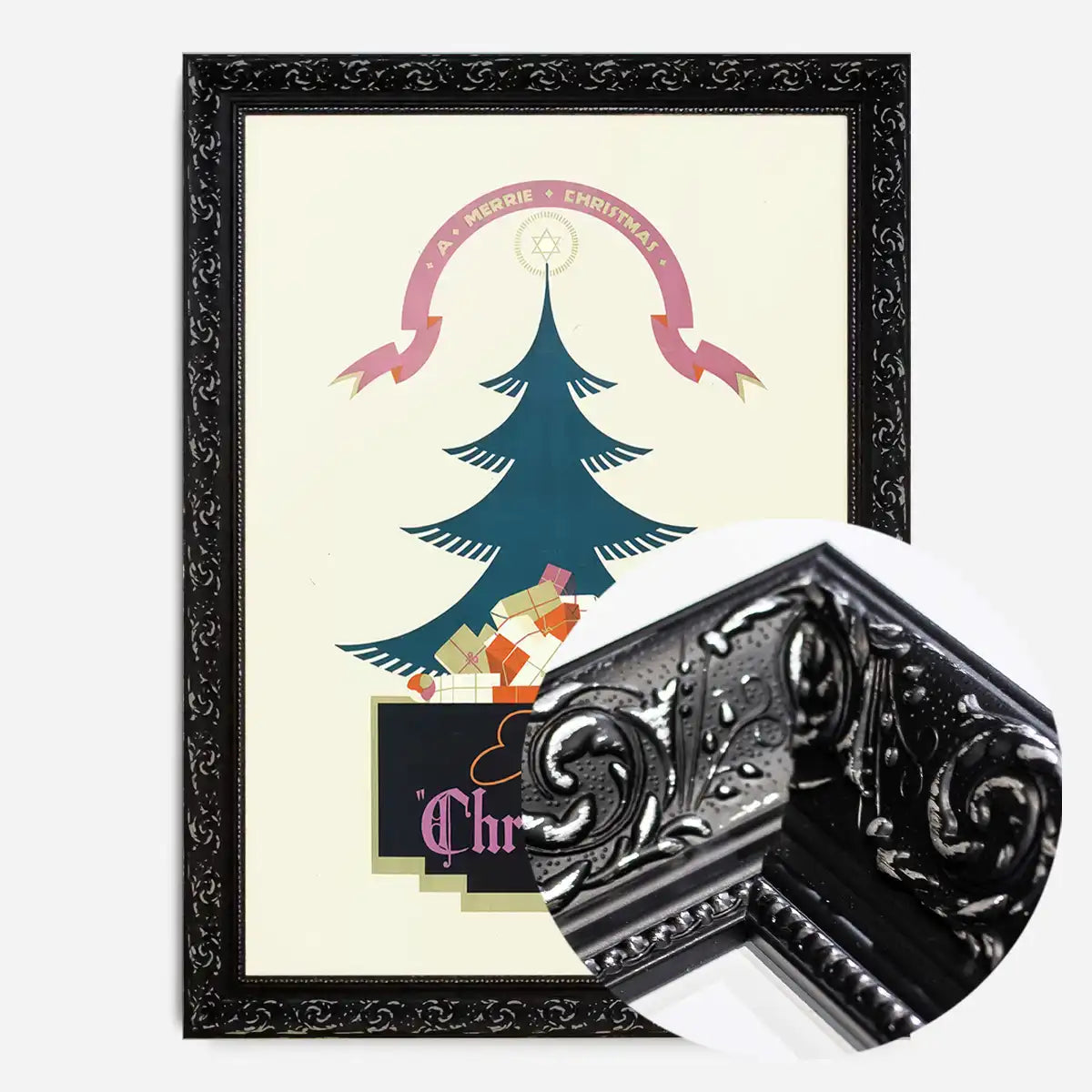 Vintage Christmas Graphic Design Poster Print