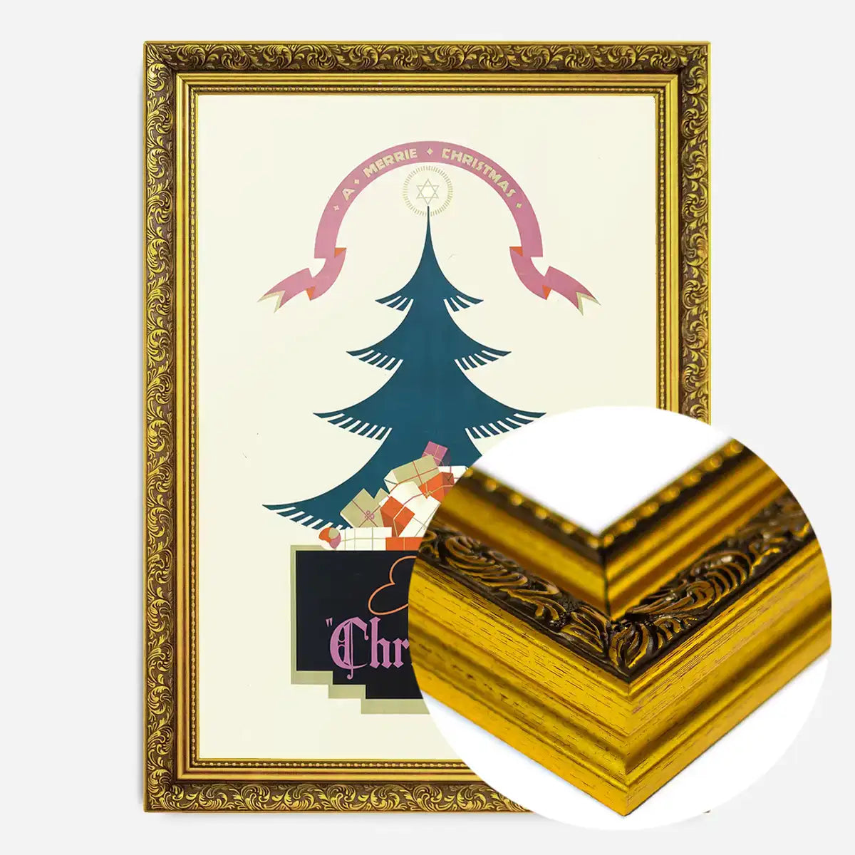 Vintage Christmas Graphic Design Poster Print