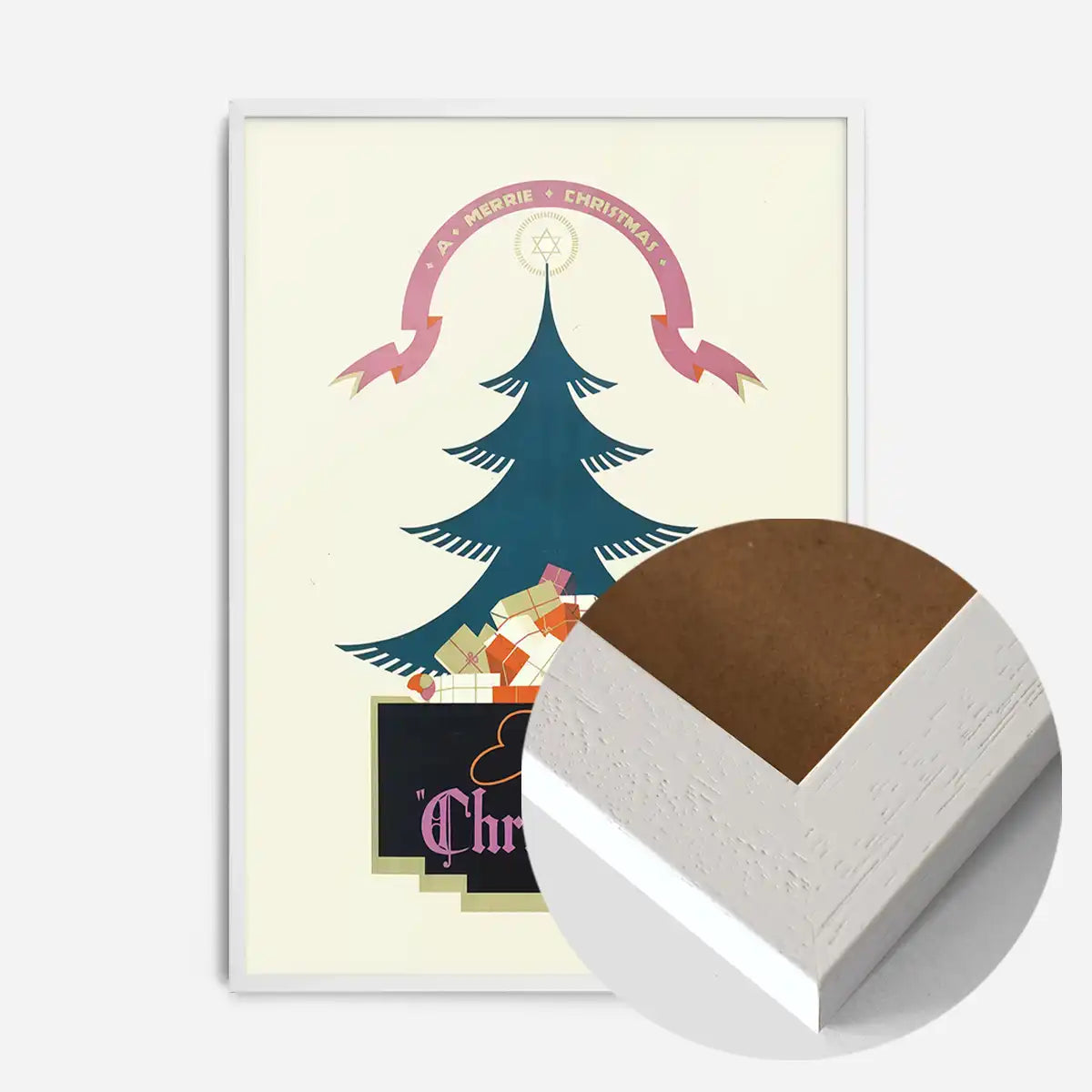 Vintage Christmas Graphic Design Poster Print
