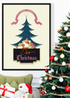 Vintage Christmas Graphic Design Poster Print