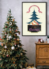 Vintage Christmas Graphic Design Poster Print
