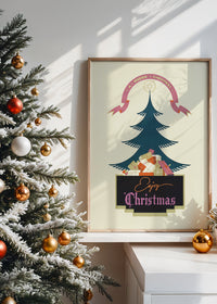 Vintage Christmas Graphic Design Poster Print
