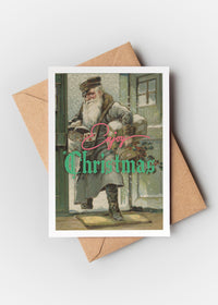 Enjoy Christmas Vintage Santa Greetings Card