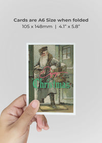 Enjoy Christmas Vintage Santa Greetings Card