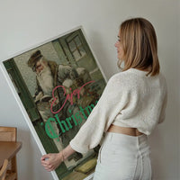 Enjoy Christmas Vintage Santa Poster Print