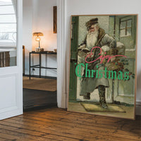 Enjoy Christmas Vintage Santa Poster Print