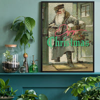 Enjoy Christmas Vintage Santa Poster Print
