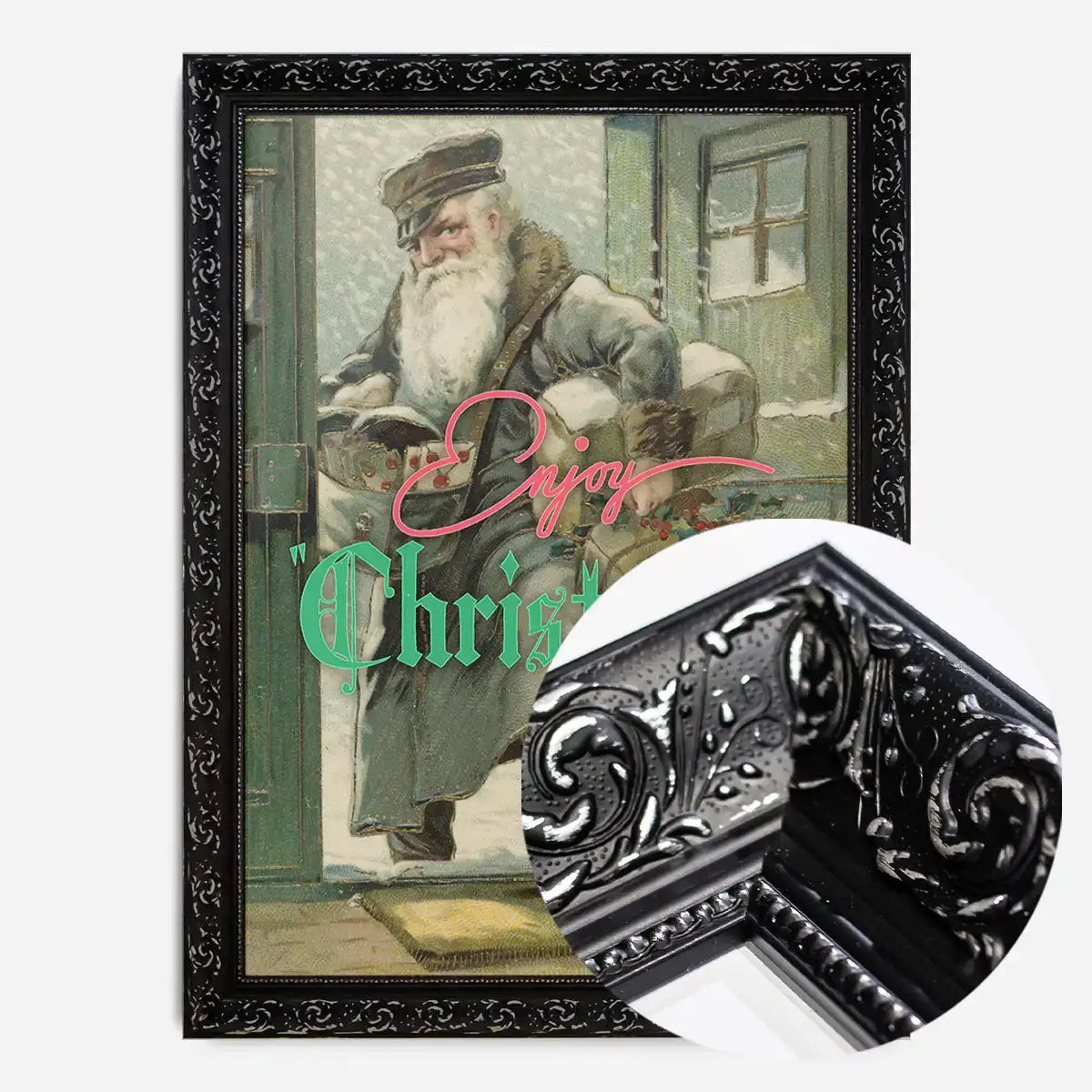 Enjoy Christmas Vintage Santa Poster Print