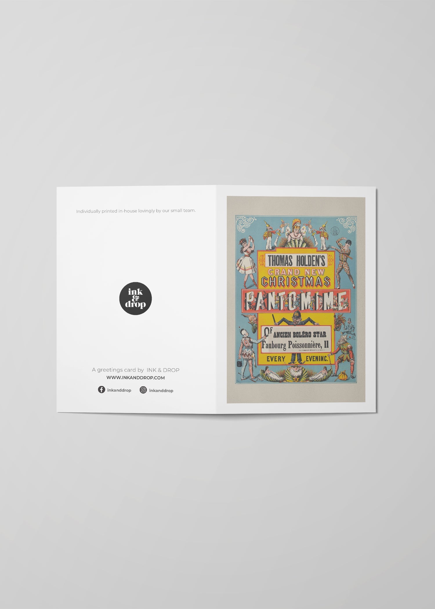 Vintage Pantomime Christmas Card