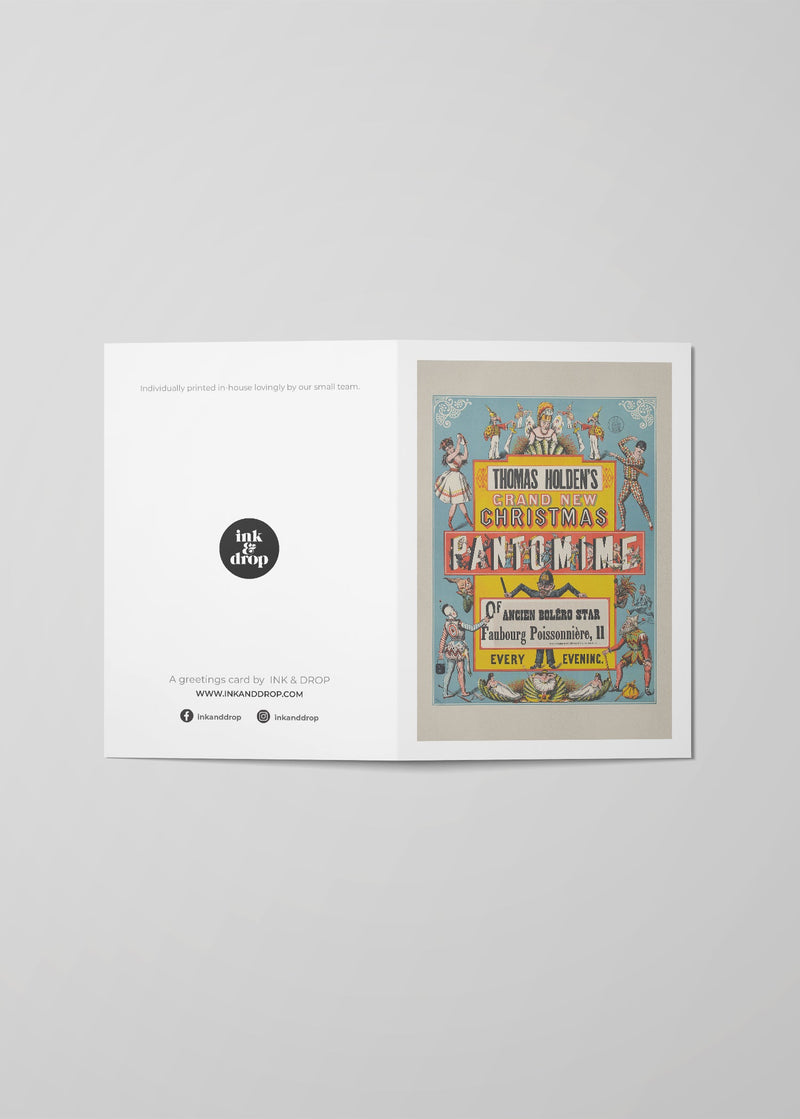 Vintage Pantomime Christmas Card