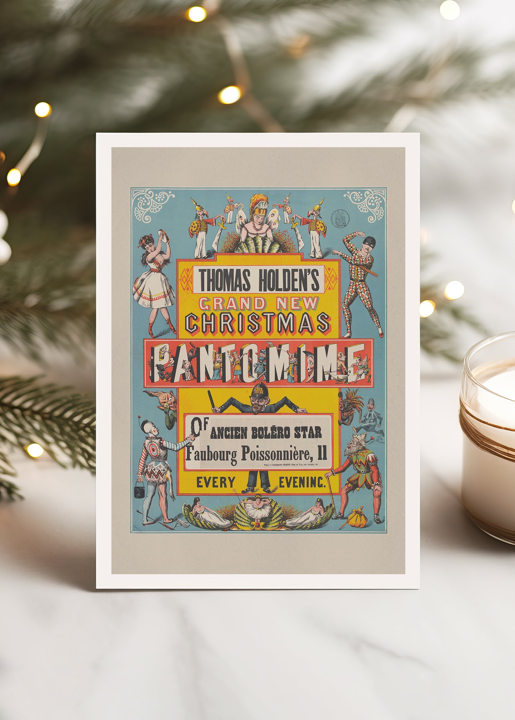 Vintage Pantomime Christmas Card